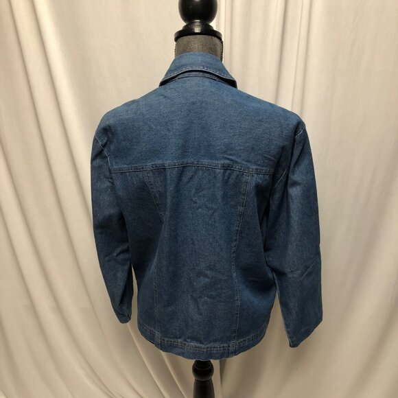 GW Graff Jean Shirt Jacket Womens Size Small Blue Denim Embroidered Western VTG - Picture 4 of 6